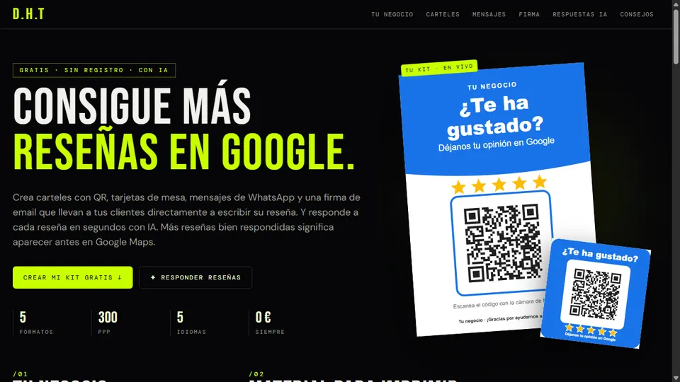 Kit de reseñas para Google