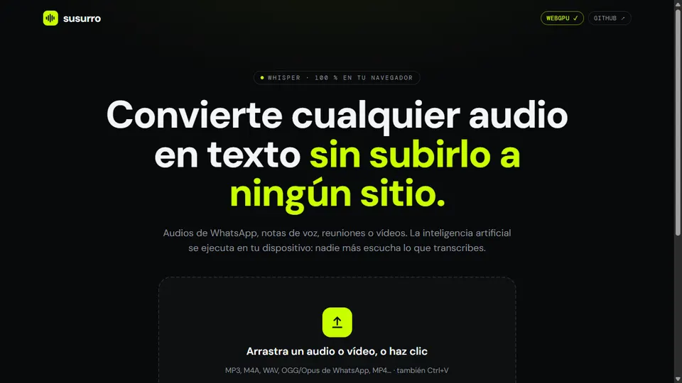 Susurro, transcriptor con IA